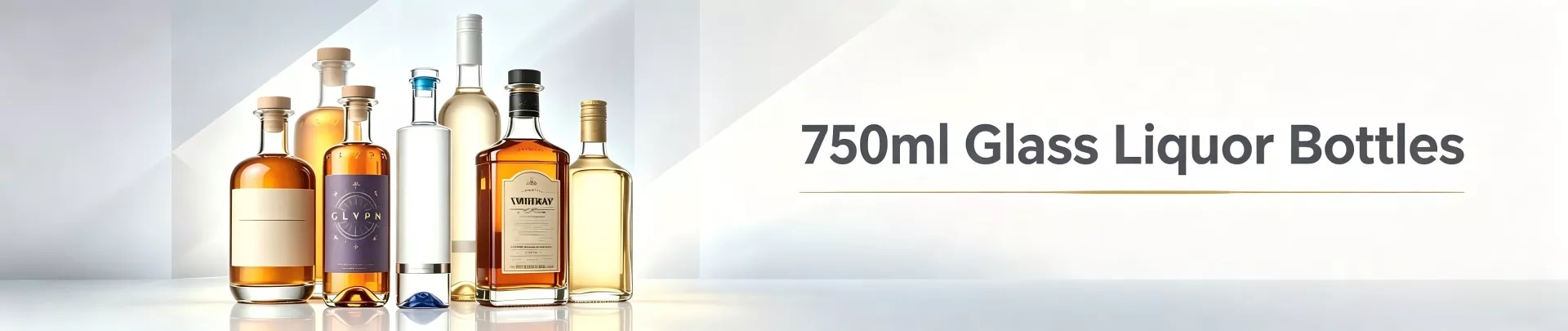 750 ml stikliniai alkoholinių gėrimų buteliai